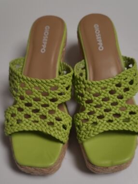 Gioseppo Lime Braided Slide Sandals for Women - Size 6 (EU-36)